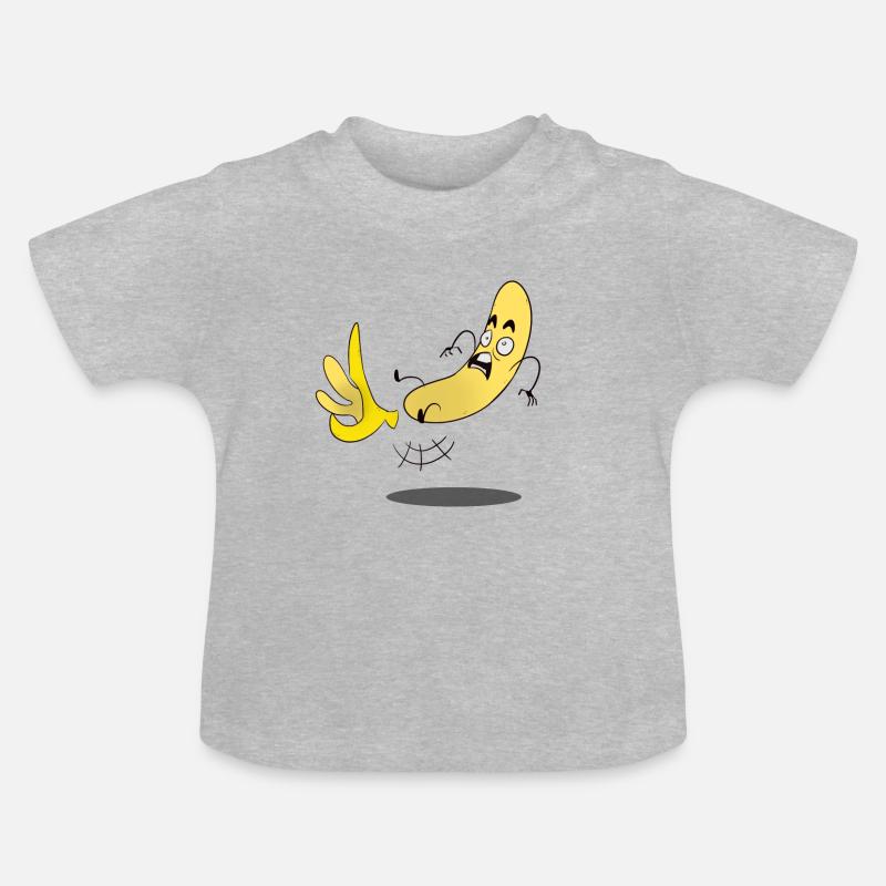 Banane / banane - glissé - T-shirt bio col rond Bébé - gris chiné