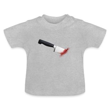 coup de couteau - T-shirt bio col rond Bébé - gris chiné - Devant