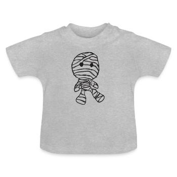 mummy - Baby Organic T-Shirt with Round Neck - heather grey - Front