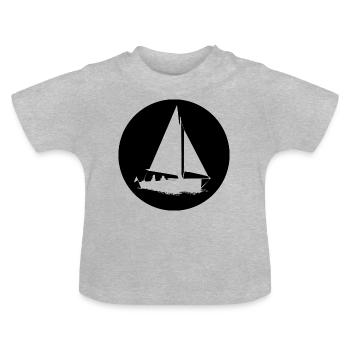 Voile Voile - T-shirt bio col rond Bébé - gris chiné - Devant
