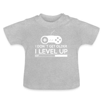 Je me lève - T-shirt bio col rond Bébé - gris chiné - Devant