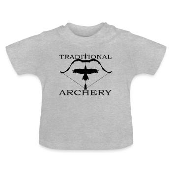 Tir à l’arc Archery Archery tir à l’arc en plein air - T-shirt bio col rond Bébé - gris chiné - Devant