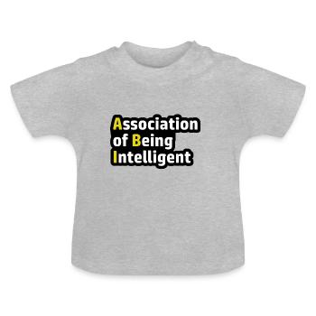 Assosiation of being Intelligent Abitur Spruch - Baby Bio-T-Shirt mit Rundhals - Grau meliert - Vorne