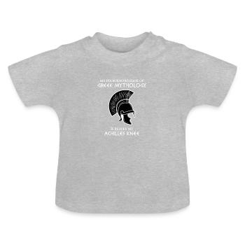 Achilles Knee Mythologie Geschenk - Baby Bio-T-Shirt mit Rundhals - Grau meliert - Vorne