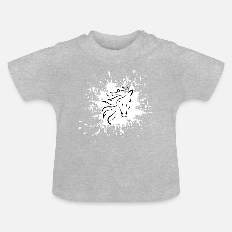cheval - T-shirt bio col rond Bébé - gris chiné