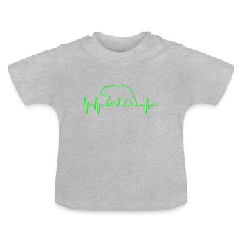 Bär - Baby Bio-T-Shirt mit Rundhals - Grau meliert - Vorne