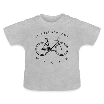 Bike Fixie Single Speed C'est mon fixie - T-shirt bio col rond Bébé - gris chiné - Devant