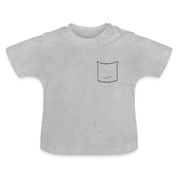 Fake full pocket - Baby Organic T-Shirt with Round Neck - heather grey - Front