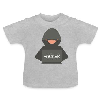Développeur Hacker Coder Black Hat - T-shirt bio col rond Bébé - gris chiné - Devant