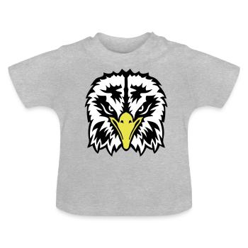 aigle tete yeux feroce 102 - T-shirt bio col rond Bébé - gris chiné - Devant