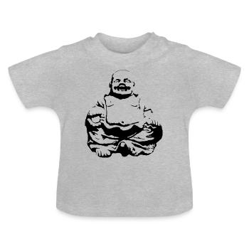 Buddha - Baby Bio-T-Shirt mit Rundhals - Grau meliert - Vorne