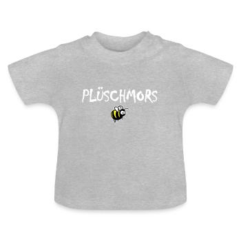 Plush mors, bumblebee, Low German - Baby Organic T-Shirt with Round Neck - heather grey - Front