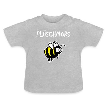 Plüschmors, Hummel, Plattdeutsch - Baby Bio-T-Shirt mit Rundhals - Grau meliert - Vorne