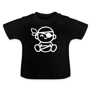 Baby Pirat - white - Baby Bio-T-Shirt mit Rundhals - Schwarz - Vorne