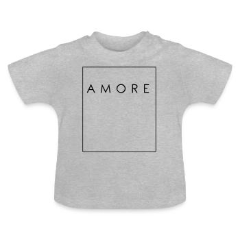 AMORE - Love - T-shirt bio col rond Bébé - gris chiné - Devant