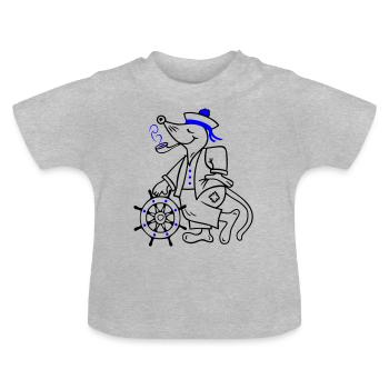 Matrose, maritim - Baby Bio-T-Shirt mit Rundhals - Grau meliert - Vorne