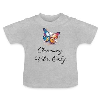 Charming Vibes - Baby Organic T-Shirt with Round Neck - heather grey - Front