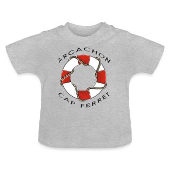 bouée de sauvetage1 - T-shirt bio col rond Bébé - gris chiné - Devant