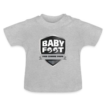 babyfoot - T-shirt bio col rond Bébé - gris chiné - Devant