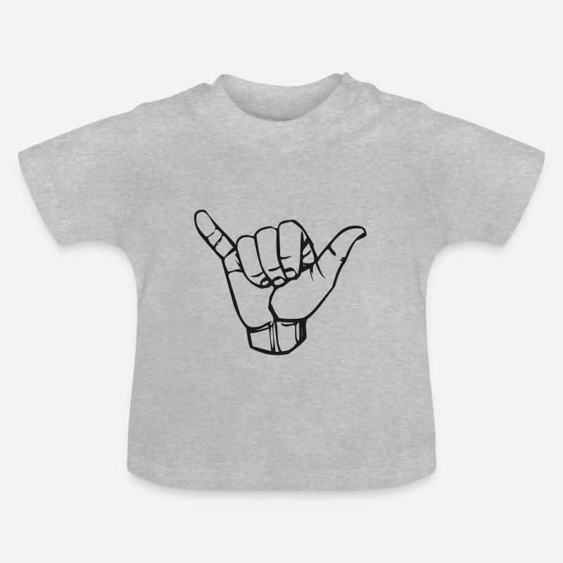 Logo de la main - T-shirt bio col rond Bébé - gris chiné