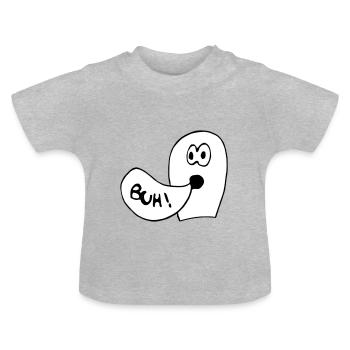 Geist Buh! - Baby Bio-T-Shirt mit Rundhals - Grau meliert - Vorne