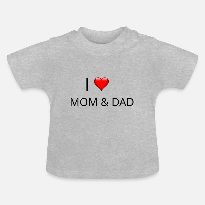 J'AIME MAMAN & DAD - T-shirt bio col rond Bébé - gris chiné