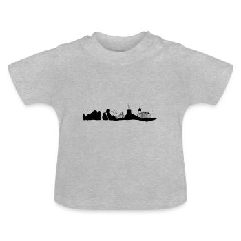 Detmold Panorama - Baby Bio-T-Shirt mit Rundhals - Grau meliert - Vorne