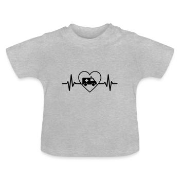 Ambulancier Urgence Secours Cœur Ambulance - T-shirt bio col rond Bébé - gris chiné - Devant