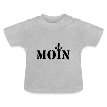 Moin - T-shirt bio col rond Bébé - gris chiné - Devant