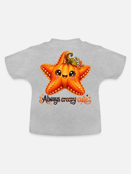 Fuchsfisch-Seestern - Baby Bio-T-Shirt mit Rundhals - Grau meliert