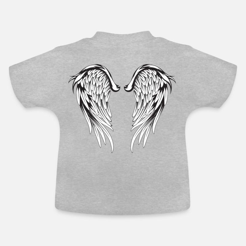 Ailes d'anges - T-shirt bio col rond Bébé - gris chiné
