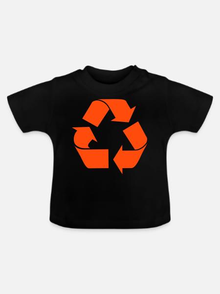 Recycle - Baby Bio-T-Shirt mit Rundhals - Schwarz