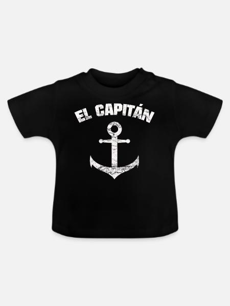 EL CAPITÁN ANCLA SHIRT - Baby Bio-T-Shirt mit Rundhals - Schwarz