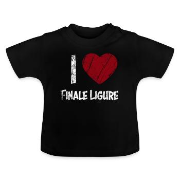 I Love Finale Ligure - Baby Bio-T-Shirt mit Rundhals - Schwarz - Vorne