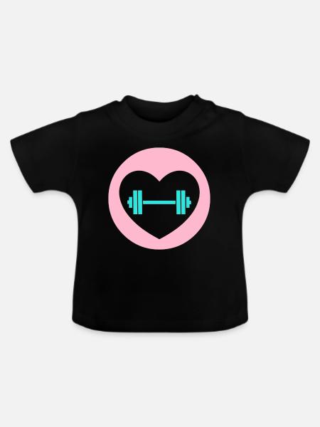 Workout - Baby Bio-T-Shirt mit Rundhals - Schwarz