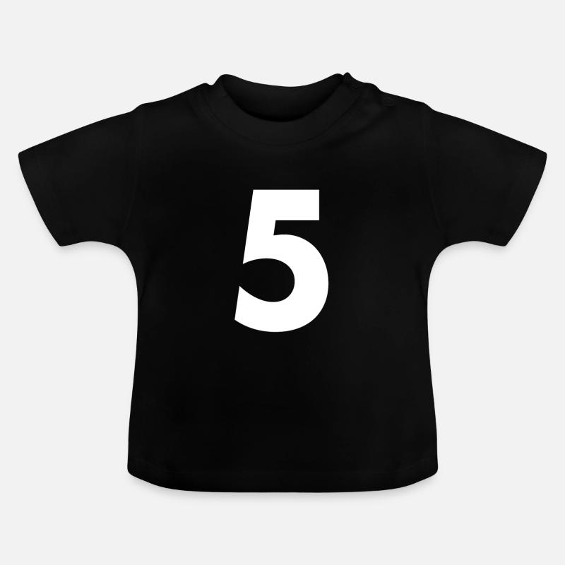 Numéro 5, numéro 5, cinq, cinq, cinq Numéro cinq - T-shirt bio col rond Bébé - noir