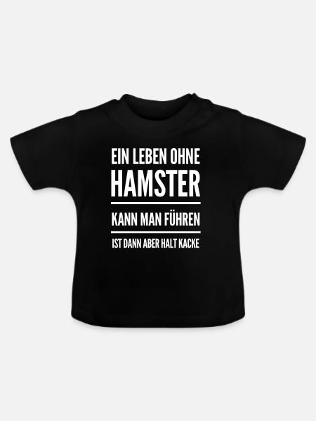 Hamster liebe haustiere - Baby Bio-T-Shirt mit Rundhals - Schwarz
