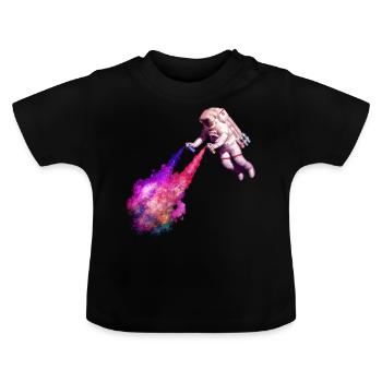 Étoiles filantes - T-shirt bio col rond Bébé - noir - Devant
