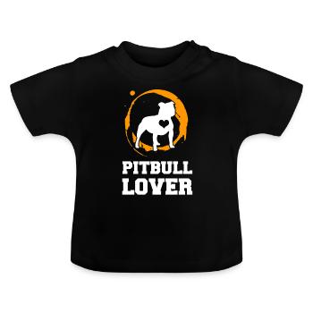Pit Bull Lover Pit Bull Terrier Love Love Gift - Baby Organic T-Shirt with Round Neck - black - Front
