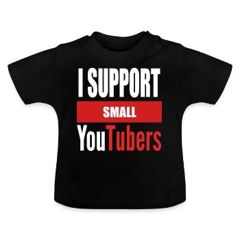 JE SOUTIENT LES PETITS YOUTUBERS WHT PNG - T-shirt bio col rond Bébé - noir - Devant