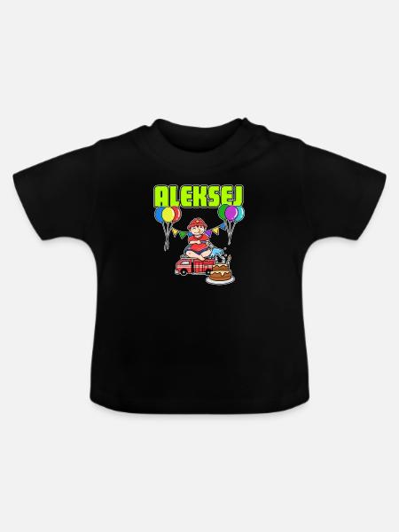 Fire Department Aleksej gift - Baby Organic T-Shirt with Round Neck - black