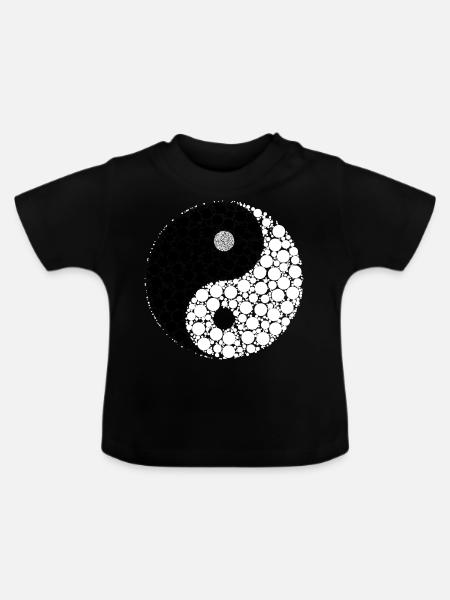 Ying Yang - Baby Bio-T-Shirt mit Rundhals - Schwarz