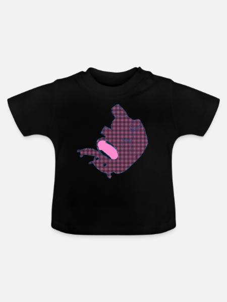 Elefant.PNG - Baby Bio-T-Shirt mit Rundhals - Schwarz