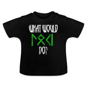 Qu'est-ce que Loki faire? Walhalla disant idée cadeau - T-shirt bio col rond Bébé - noir - Devant