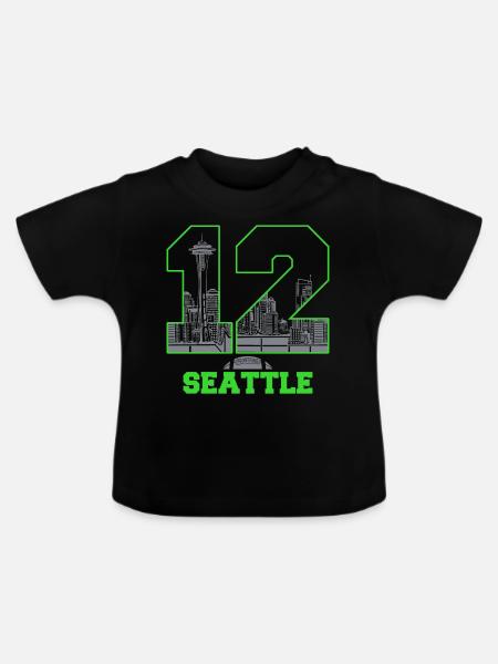 Twelve Seattle 12 Seattle - Baby Bio-T-Shirt mit Rundhals - Schwarz
