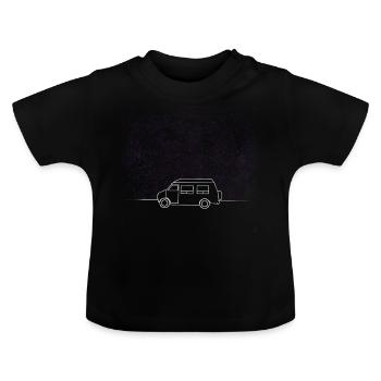 Road Trip Voyage Road Trip Vanlife Starry Sky - T-shirt bio col rond Bébé - noir - Devant