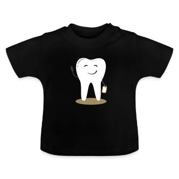 Accounting Teeth Dental Care Dentist Practice Tooth - Baby Organic T-Shirt with Round Neck - black - Front