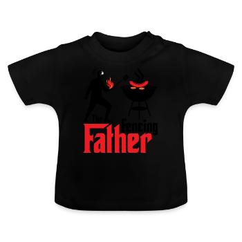 Grillmeister Fechten Grill Geschenkidee - Baby Bio-T-Shirt mit Rundhals - Schwarz - Vorne