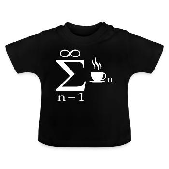 Mathematics engineer student gift joke coffee - Baby Organic T-Shirt with Round Neck - black - Front