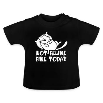 Katze Kätzchen Mietzekatze Haustier Krank Geschenk - Baby Bio-T-Shirt mit Rundhals - Schwarz - Vorne